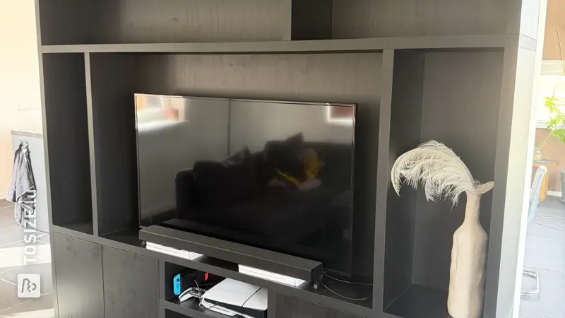 Stylish Cinewall TV Cabinet in Elegant Black, by Justin