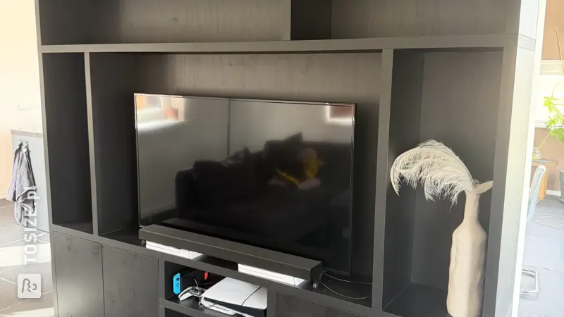 Stylish Cinewall TV Cabinet in Elegant Black, by Justin