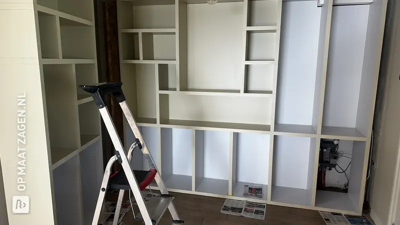 Living Room Corner Cabinet with Cutout, by Janneke