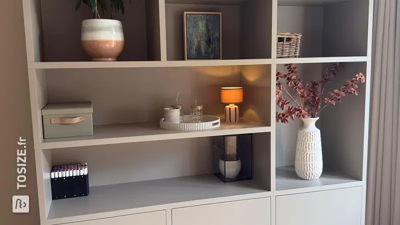 Magnifique meuble à compartiments pour le salon, par Paula