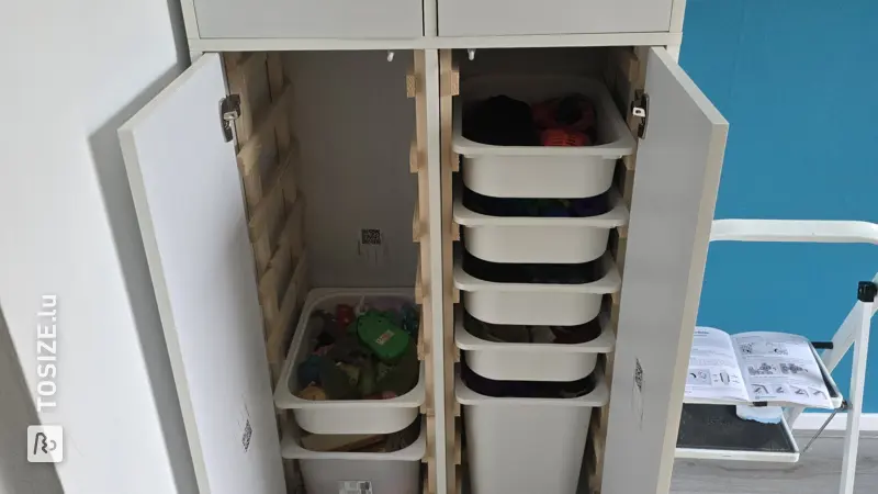 Ikea Trofast Hack: Mounting system for high-part TV cabinet, by Karen