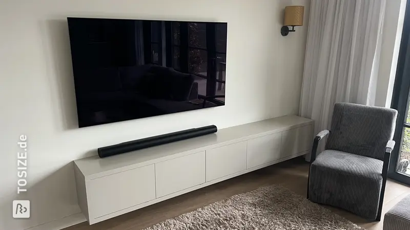 Stylish 260cm TV Unit with Hinged Doors, by Jeroen