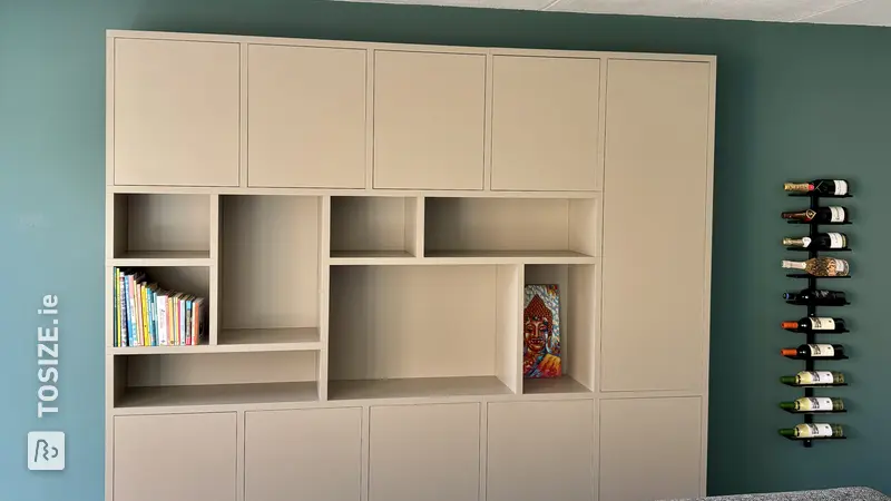 Stylish Compartment Cabinet for the Living Room in Dark Ecru, by Martine