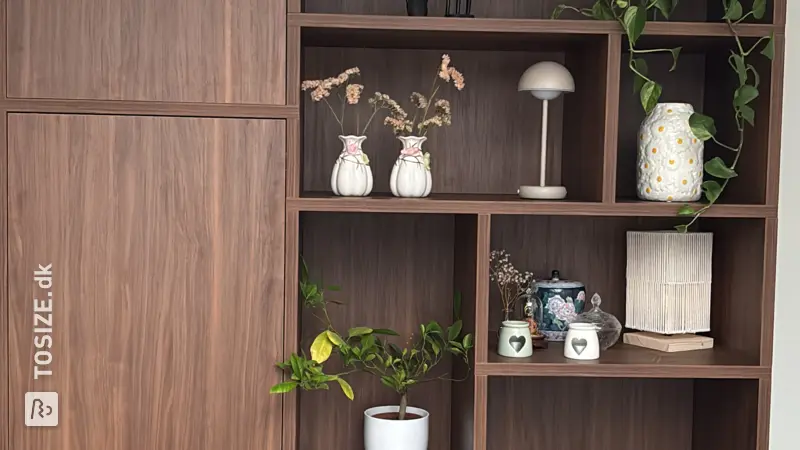 Beautiful Compartment Cabinet with Large Doors and Open Compartments, by Anouk