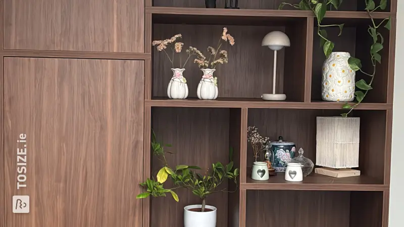Beautiful Compartment Cabinet with Large Doors and Open Compartments, by Anouk