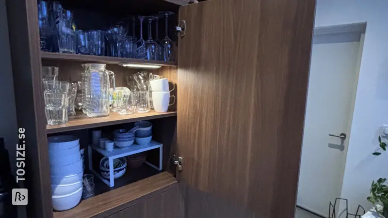 Beautiful Compartment Cabinet with Large Doors and Open Compartments, by Anouk