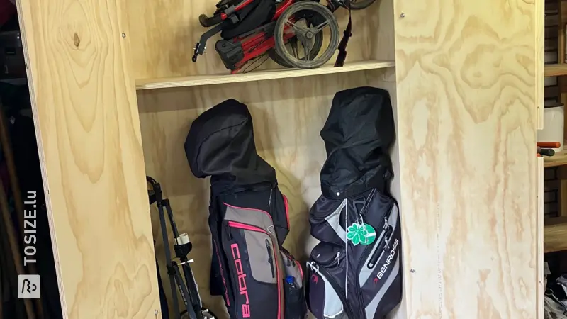 Armoire de garage robuste pour ensembles de golf, par Erno