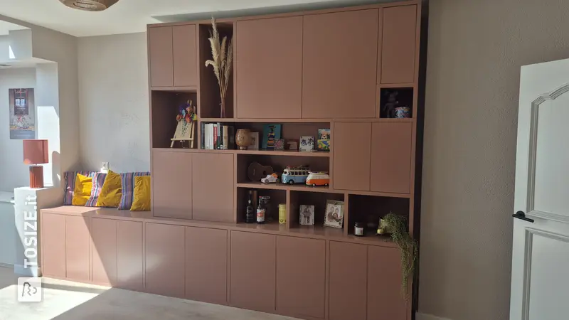 DIY Compartment Unit and Bench for the Living Room, by Eveline