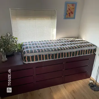 Spacious bed with storage: IKEA hack with MDF and particle board, by Daniel