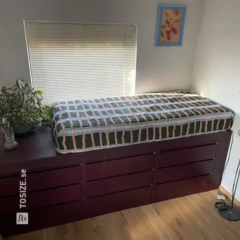 Spacious bed with storage: IKEA hack with MDF and particle board, by Daniel