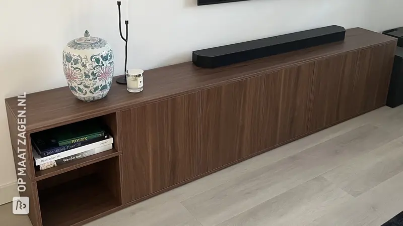 Elegant TV Unit with Storage and Decorative Shelf, by Scarlett