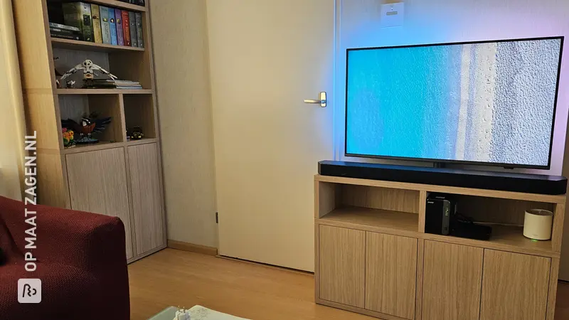 Stylish DIY TV Unit and Bookcase in Atlas Oak, by Wouter