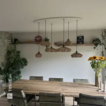Lámpara de techo DIY para la sala de estar, por Ellen