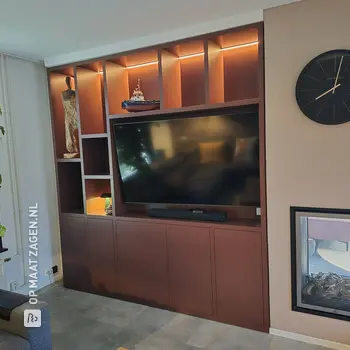 Beautiful TV Wall Unit with Compartments in Living Room, by GC
