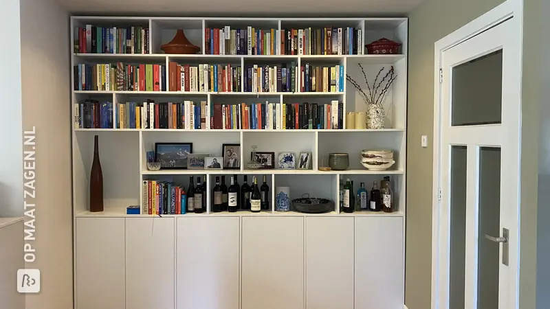 Stylish Bookcase with Closed Compartments in Frost White, by Annelies