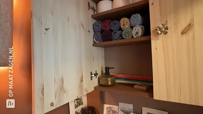 Practical storage cabinet for the toilet, by Nienke