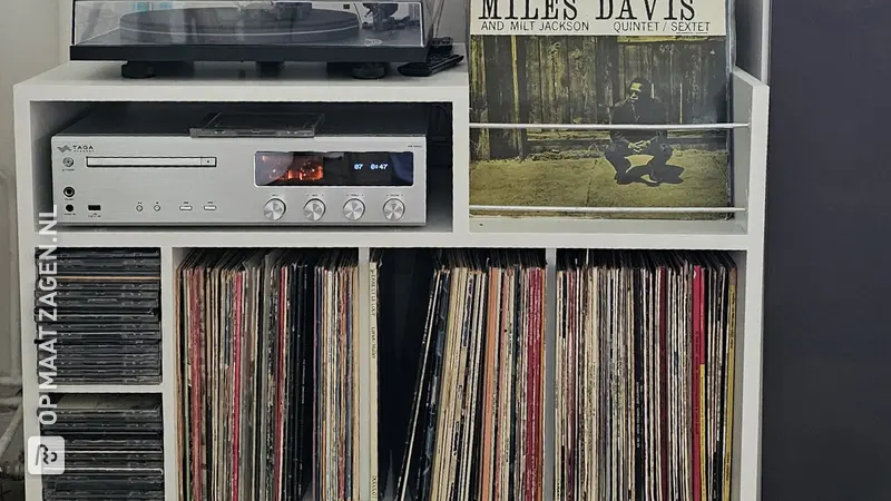 Custom-made Hi-Fi cabinet for vinyl records and CDs, by Nicolas
