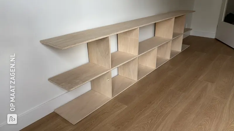 Doe-het-zelf lage bibliotheek: een boekenplank van multiplex, deur Delaram