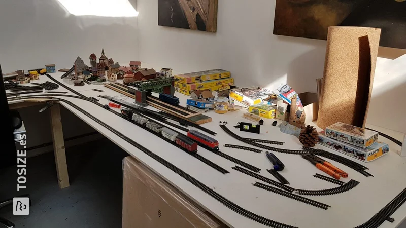 Mesa de tren para trenes en miniatura de hobby, de Rob