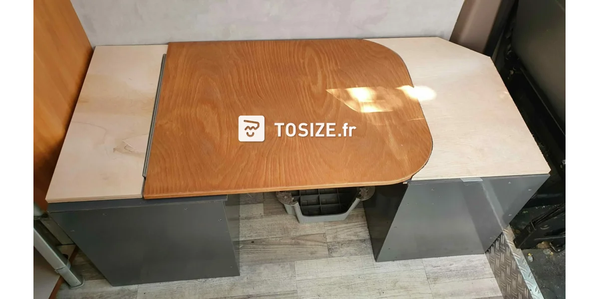 Table Pliante Pour Camping-Car – 57x59 Cm – Stratifié Noir, Contreplaqué 19mm, Se Pliant à 29cm, Montage Par Vis