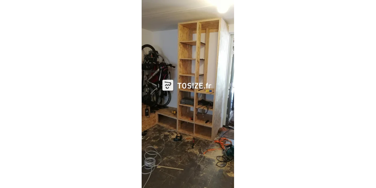 Armoire de rangement robuste en OSB sur mesure TOSIZE.fr