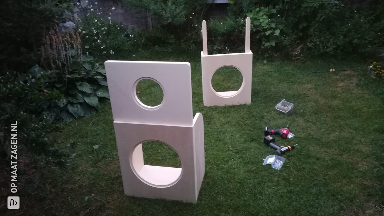 Zelfgemaakte Liionidas open baffle speaker ombouw, door Michiel