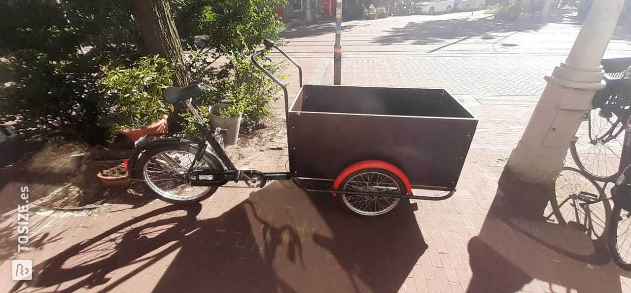 Nueva caja de madera contrachapada antideslizante para bicicleta de carga, de Chris