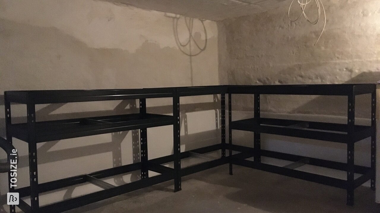 Shelving unit for the basement of Betonplex Antislip, by Rebecca
