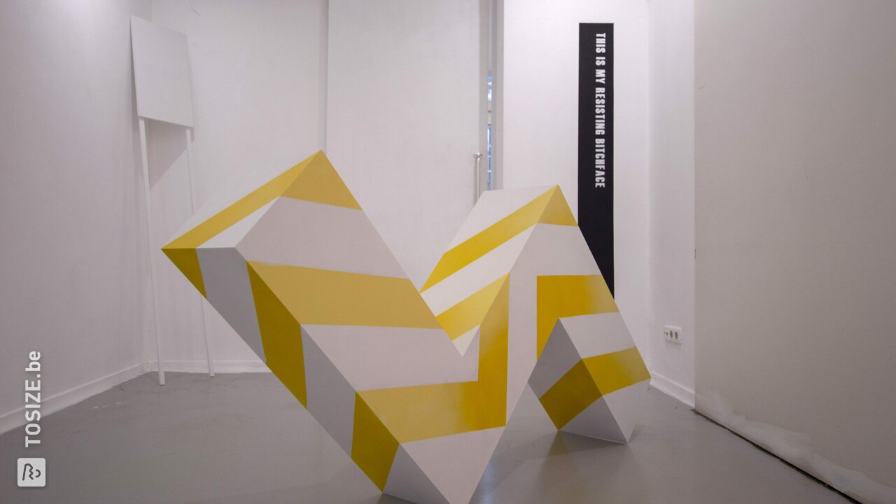 Kunstwerk, installatie in galerie, door Marjolein