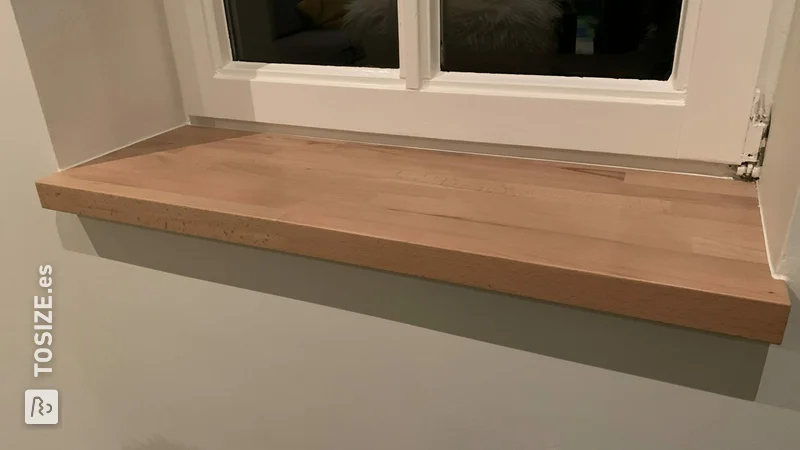 Atmospheric window sills made of solid beech, by Kasper