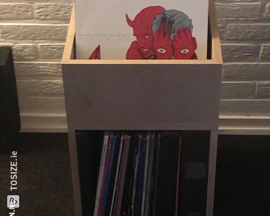 Homemade cabinet for vinyl records