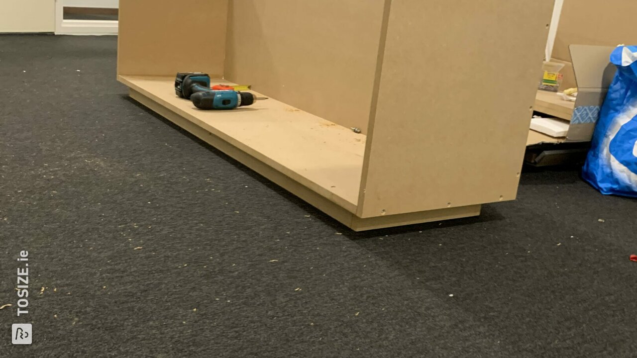 Modern TV sideboard made of MDF blank, by Koen