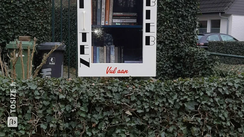 DIY cabinet for outdoor library made of MDF Tricoya, by Frank