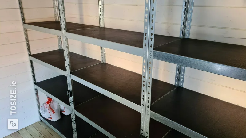 Replace shelves of shelving units with Betonplex, by Chris