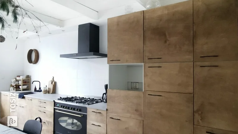Kitchen renovation with birch plywood as a basis, by Kars