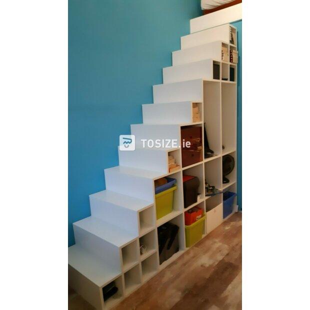DIY stair cupboard with storage bins, by Rutger TOSIZE.ie