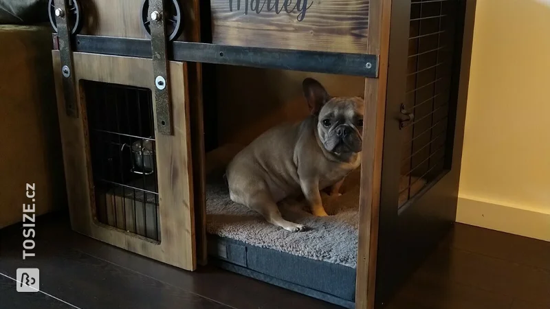 Bench for a French bull MDF black, by P.Kerks