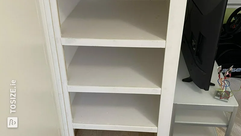 Creating storage space in a niche with extra shelves, by Jesse