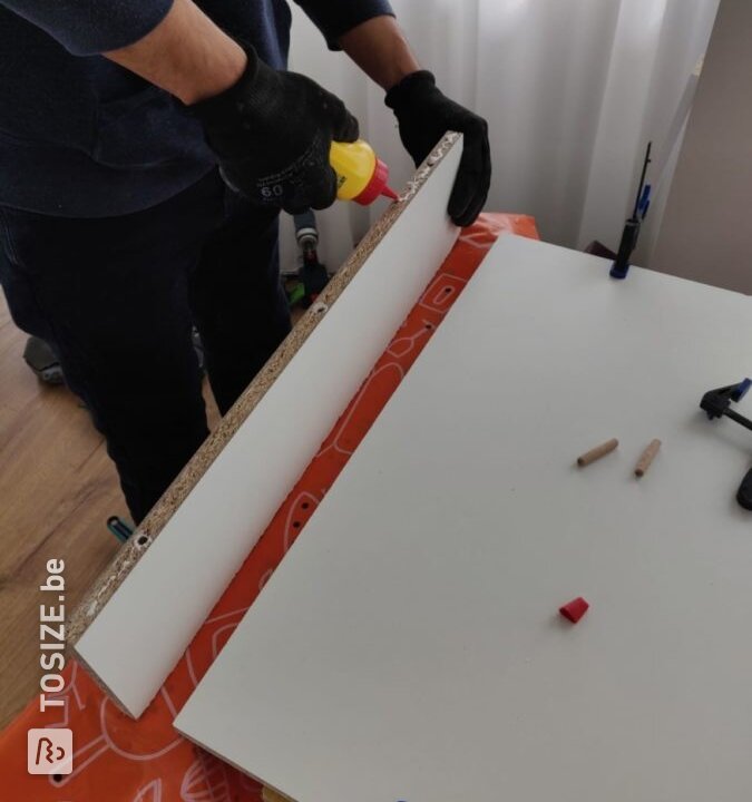 Zelfgemaakt keukenblad van beton