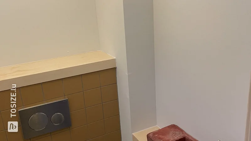 Finition des toilettes en contreplaqué de bouleau, par Joost
