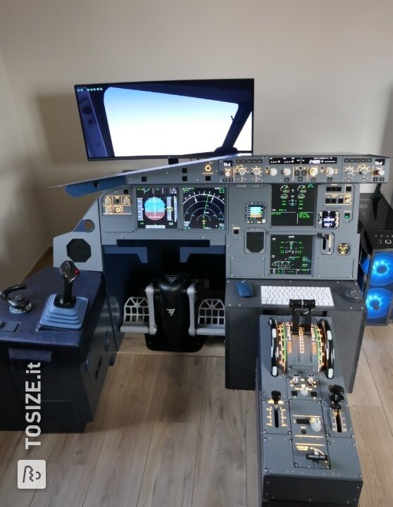 A32F Home Cockpit con MDF nero, di Jens