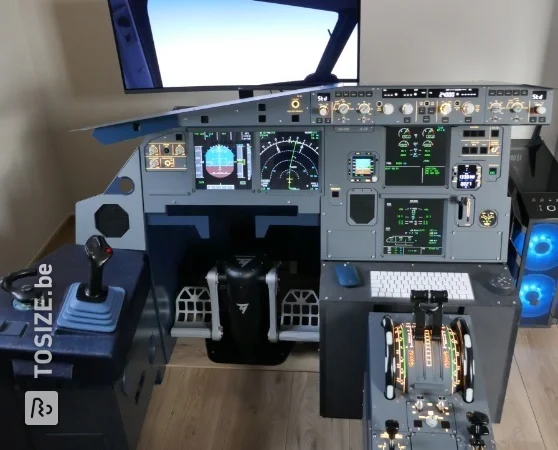 A32F Home Cockpit met zwart MDF, door Jens
