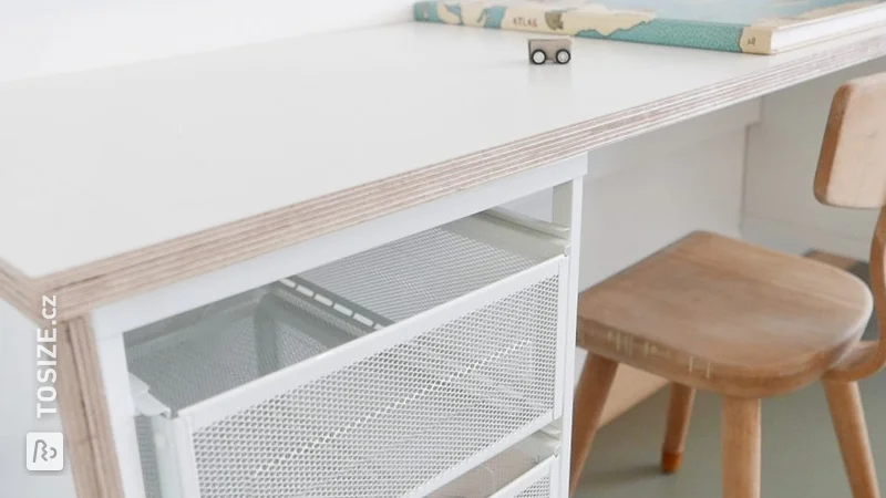 Play corner made of concrete plywood in a cupboard wall