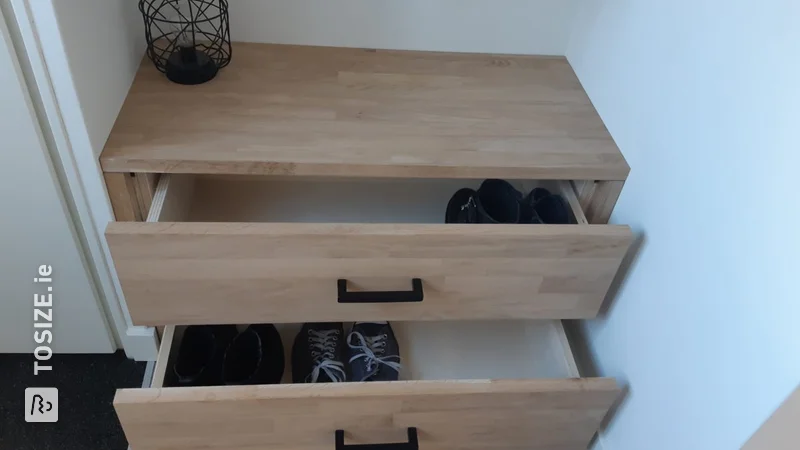 Shoe chest with coat rack