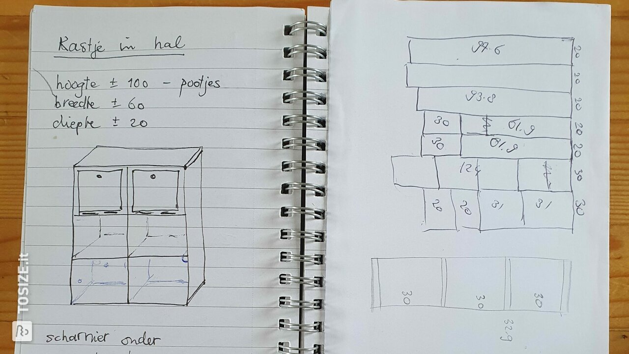 Credenza del corridoio realizzata con pannello in legno di faggio, di Nilse e Frank