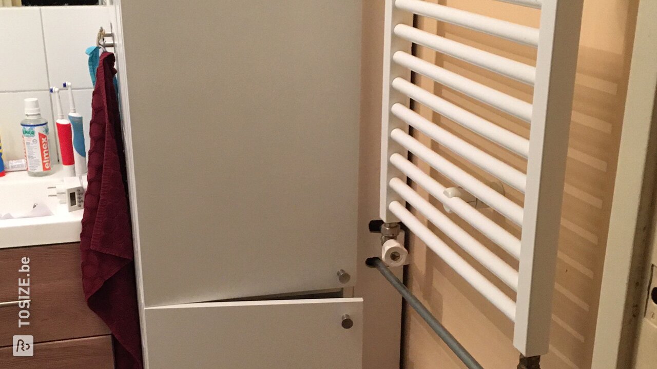 badkamer kast, van vloer tot plafond, door Martijn