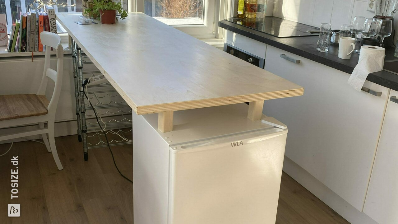 DIY Bar / kitchen island from plywood interior poplar, by Josefien