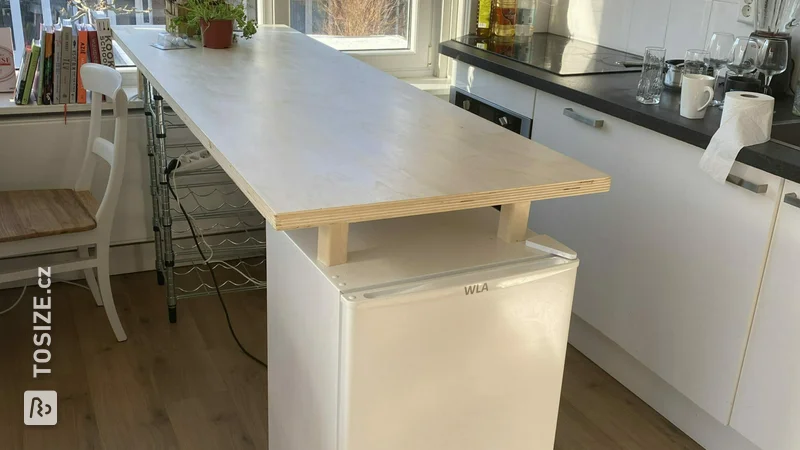 DIY Bar / kitchen island made of plywood interior poplars, by Josefien