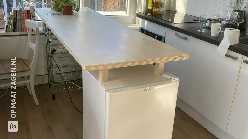 DIY Bar / kitchen island from plywood interior poplar, by Josefien