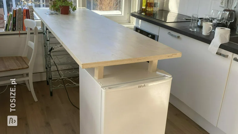 DIY Bar / kitchen island made of plywood interior poplars, by Josefien